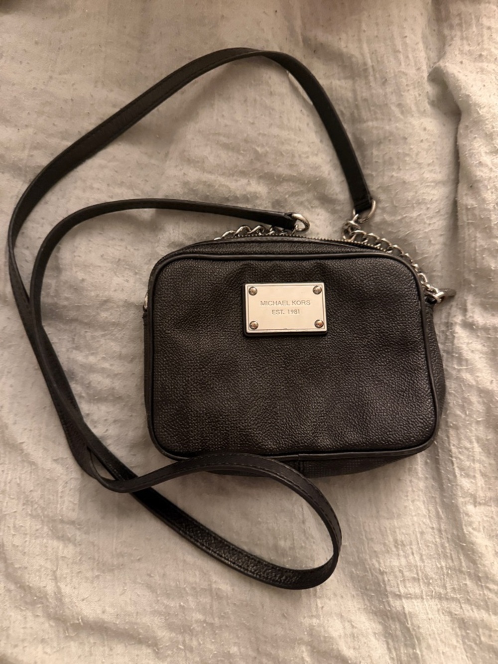 Michael Kors Black Logo Leather Crossbody